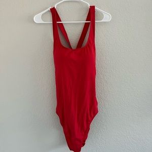 NWT Andie swim red one piece low back XLT